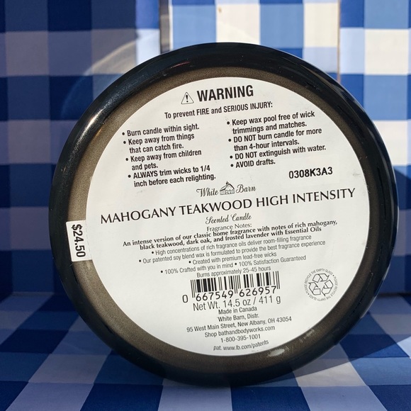 Mahogany Teakwood 3-Wick Bath & Body Works Candle - Picture 5 of 6